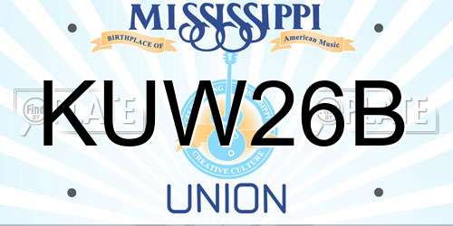 KUW26B Mississippi License Plate