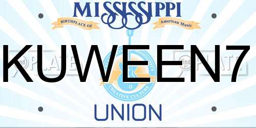 KUWEEN7 Mississippi License Plate