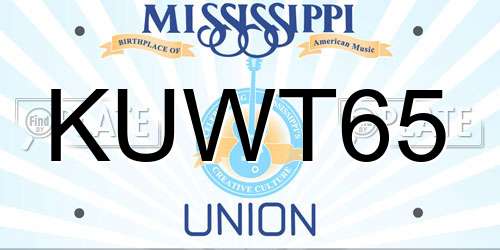 KUWT65 Mississippi License Plate