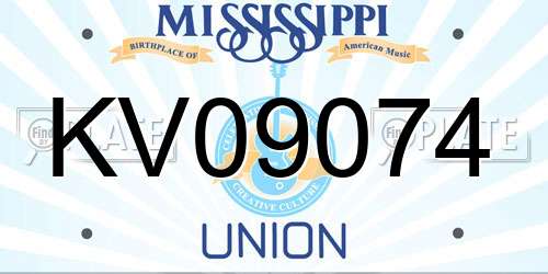 KV09074 Mississippi License Plate