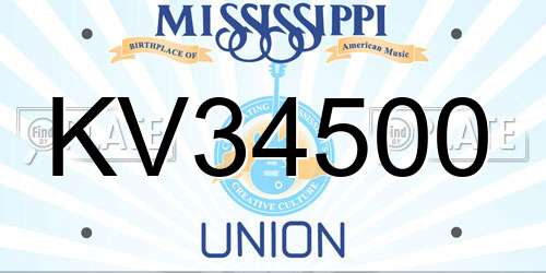 KV34500 Mississippi License Plate