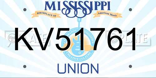 KV51761 Mississippi License Plate
