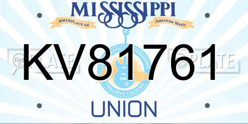 KV81761 Mississippi License Plate