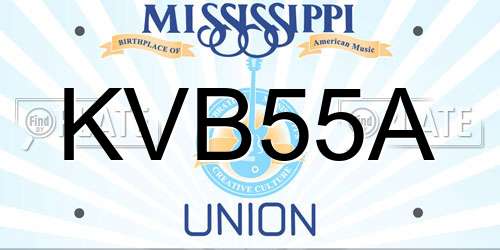KVB55A Mississippi License Plate