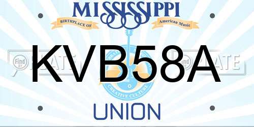 KVB58A Mississippi License Plate