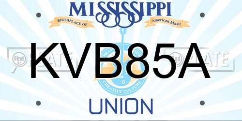 KVB85A Mississippi License Plate