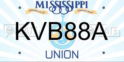 KVB88A Mississippi License Plate
