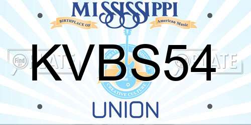 KVBS54 Mississippi License Plate