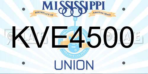 KVE4500 Mississippi License Plate