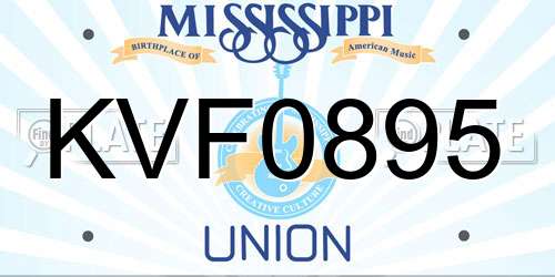 KVF0895 Mississippi License Plate