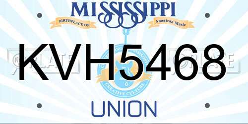 KVH5468 Mississippi License Plate