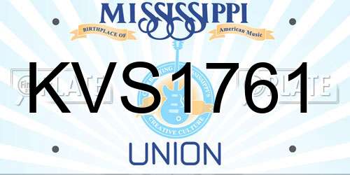 KVS1761 Mississippi License Plate