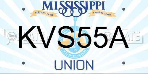 KVS55A Mississippi License Plate