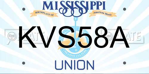 KVS58A Mississippi License Plate