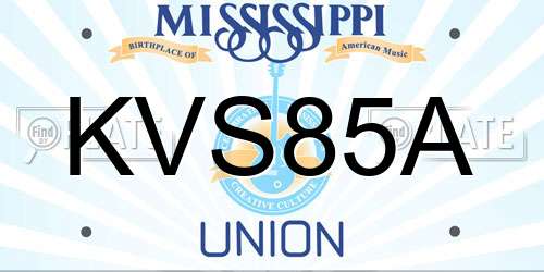 KVS85A Mississippi License Plate