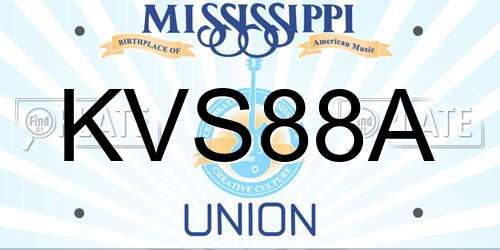 KVS88A Mississippi License Plate
