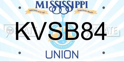 KVSB84 Mississippi License Plate