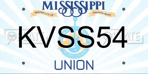 KVSS54 Mississippi License Plate