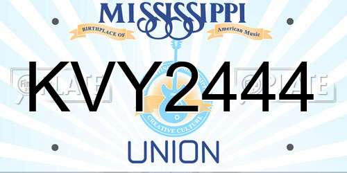 KVY2444 Mississippi License Plate