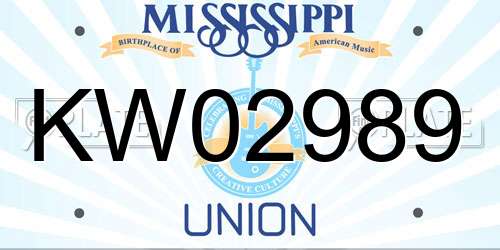 KW02989 Mississippi License Plate