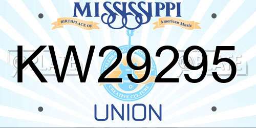 KW29295 Mississippi License Plate