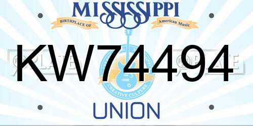 KW74494 Mississippi License Plate