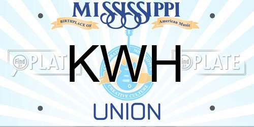 KWH Mississippi License Plate