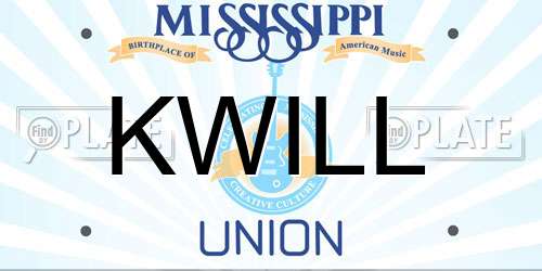 KWILL Mississippi License Plate