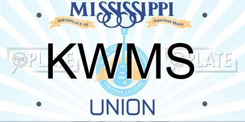 KWMS Mississippi License Plate