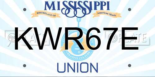 KWR67E Mississippi License Plate