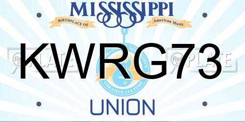 KWRG73 Mississippi License Plate