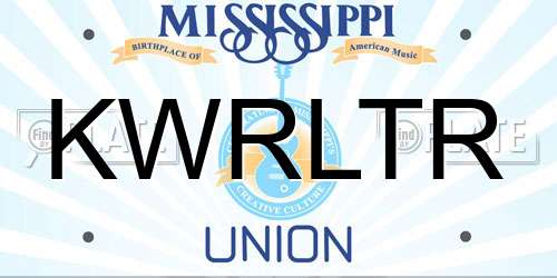 KWRLTR Mississippi License Plate