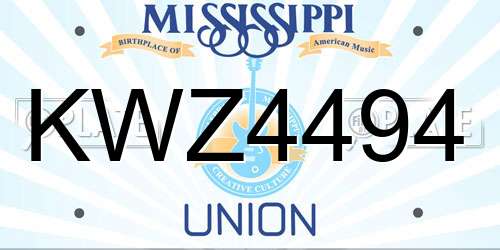 KWZ4494 Mississippi License Plate