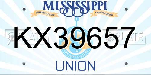 KX39657 Mississippi License Plate