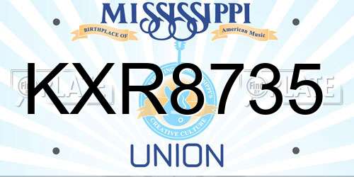 KXR8735 Mississippi License Plate