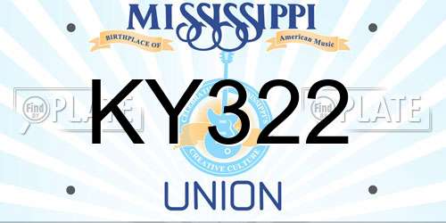 KY322 Mississippi License Plate