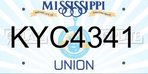 KYC4341 Mississippi License Plate