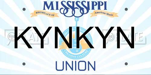 KYNKYN Mississippi License Plate