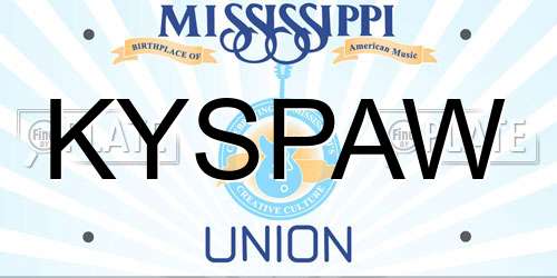 KYSPAW Mississippi License Plate