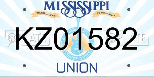 KZ01582 Mississippi License Plate