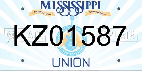 KZ01587 Mississippi License Plate
