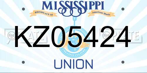 KZ05424 Mississippi License Plate