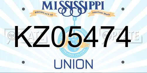 KZ05474 Mississippi License Plate