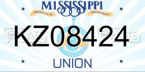 KZ08424 Mississippi License Plate
