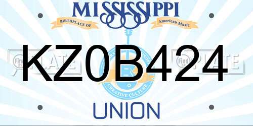 KZ0B424 Mississippi License Plate
