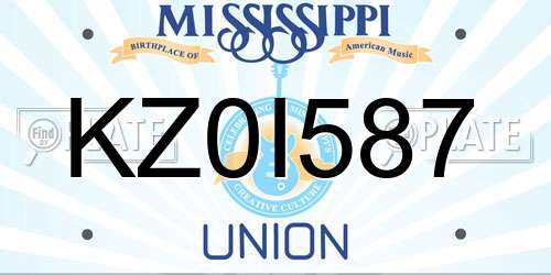 KZ0I587 Mississippi License Plate