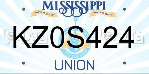 KZ0S424 Mississippi License Plate