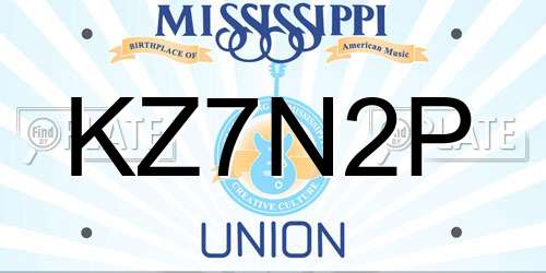 KZ7N2P Mississippi License Plate