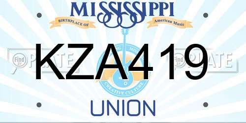 KZA419 Mississippi License Plate