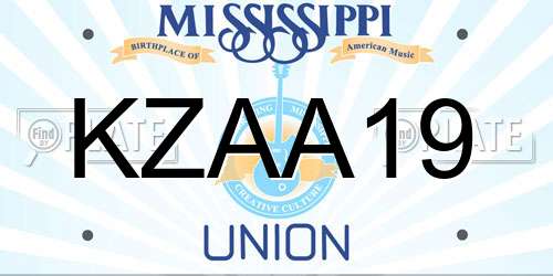 KZAA19 Mississippi License Plate
